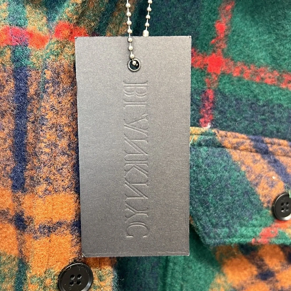 BLANKNYC Flannel Plaid‎ Shacket With Removable Hood Sz L